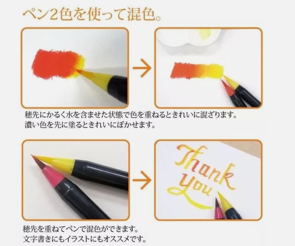 Akashiya SAI Japanese Traditional 20 Set of Brush Pens Watercolour