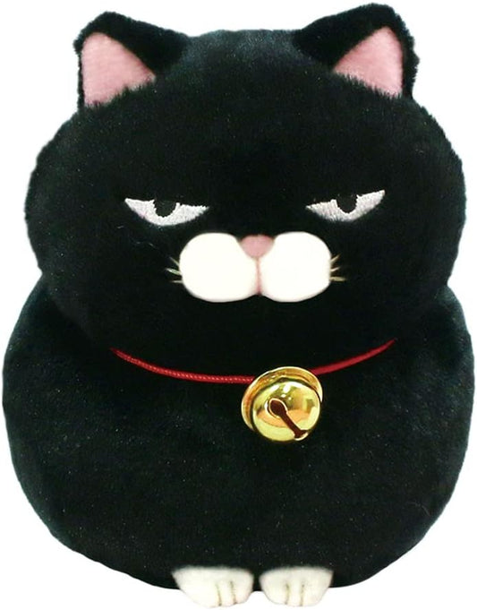 Amufun Bearded Manju Grumpy Black Cat Black Bean Kawaii Stuffed Plush Toy
