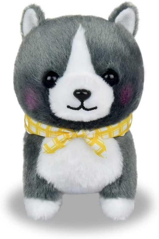 Amufun Cute Akita Inu Dog Puppy Grey Kawaii Stuffed Plush Toy Mameshiba