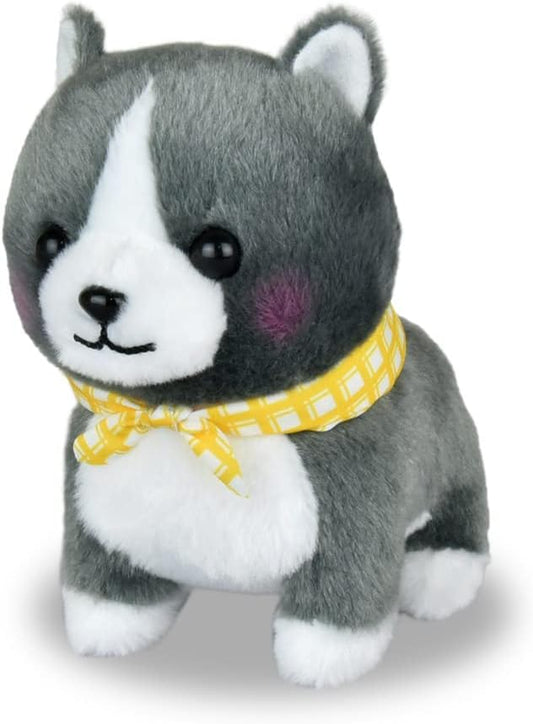 Amufun Cute Akita Inu Dog Puppy Grey Kawaii Stuffed Plush Toy Mameshiba