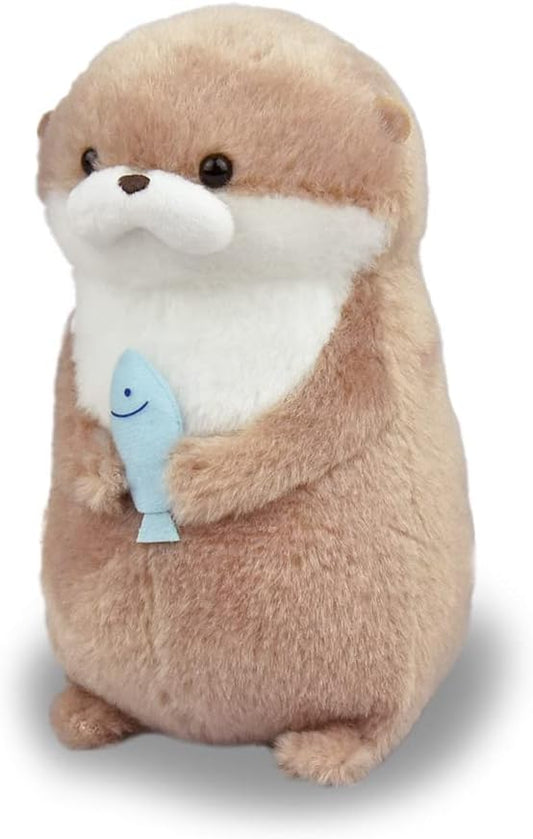 Amufun Cute Baby Otter Holding Fish Kawaii Stuffed Plush Toy