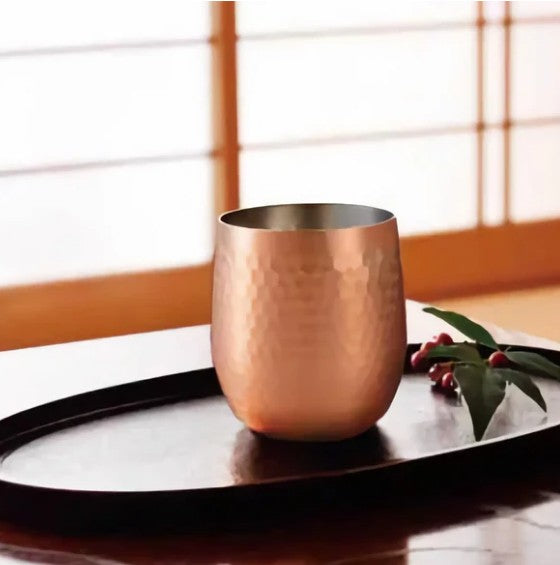 Asahi Nagao Tsubame-Sanjo Pure Copper Dharma Rock Glass 340 ml