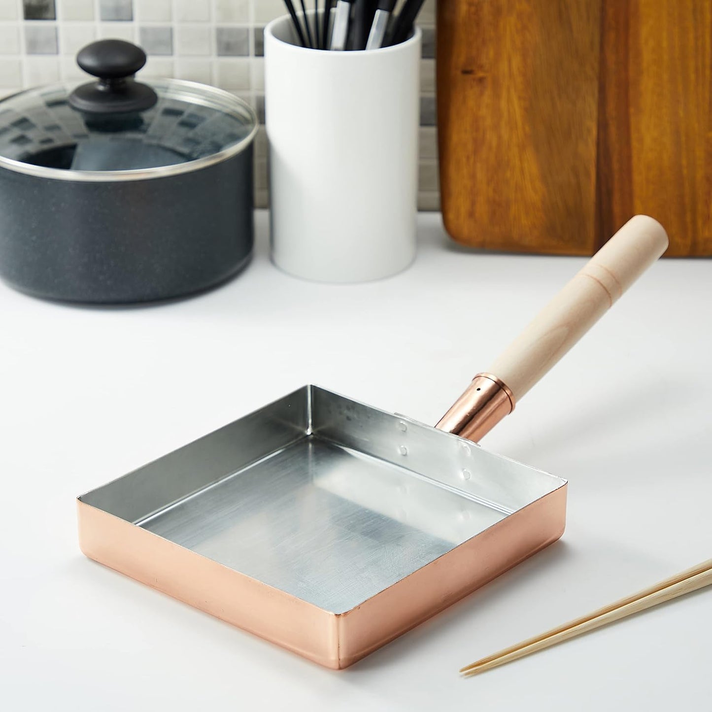 Endo Shoji Square Copper Commercial Use Tamagoyaki Pan 18 x 18 cm