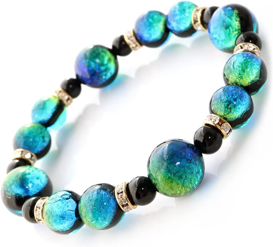 Firefly Hotaru glass blue glow in dark bracelet 15cm  Okinawa