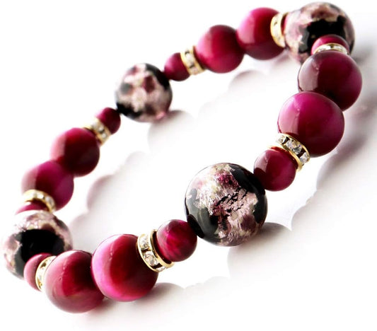 Firefly Hotaru glass pink glow in dark bracelet 15cm  Okinawa