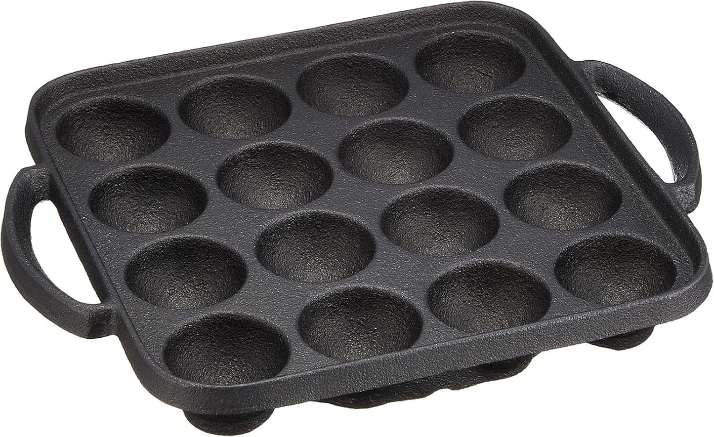 Ikenaga Iron Works 16-Cavity IH Compatible Cast Iron Takoyaki Pan