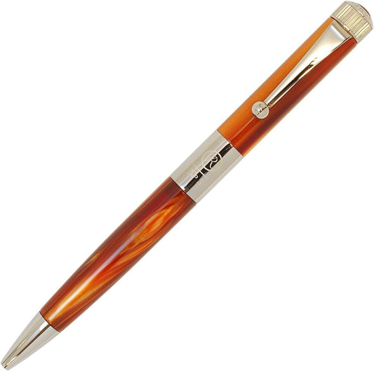 Itoya Romeo R284 No.3 Thin Shaft Barrel Ballpoint Pen Italian Amber 0.7 mm
