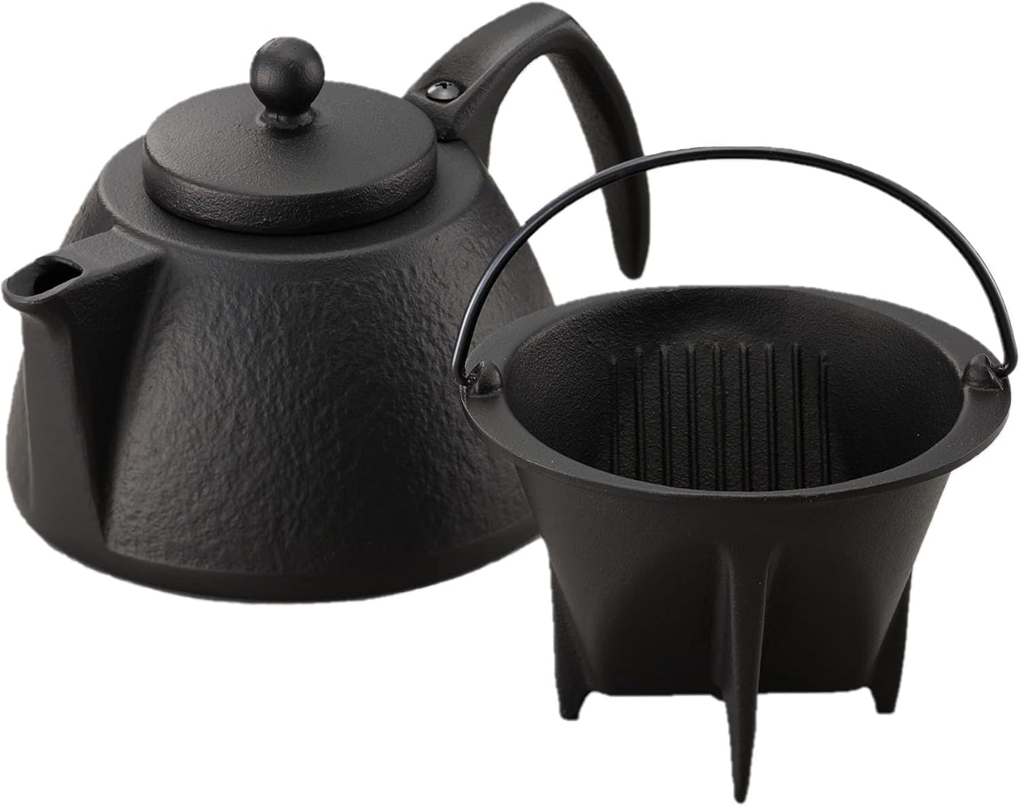 Iwachu Artisan Coffee Pot Set Black 0.75L IH Compatible Nambu Tekki