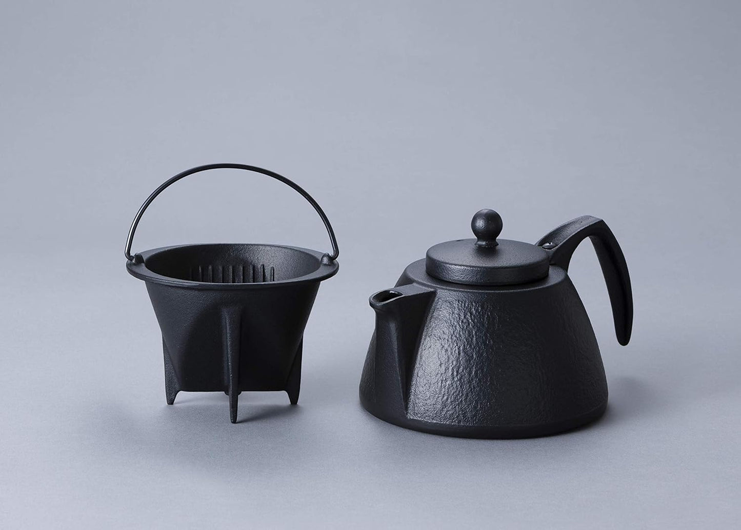 Iwachu Artisan Coffee Pot Set Black 0.75L IH Compatible Nambu Tekki