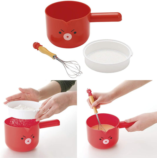 KAI Corporation Maido Hanpo Complete Kawaii Red Takoyaki Making Kit For Octopus Balls