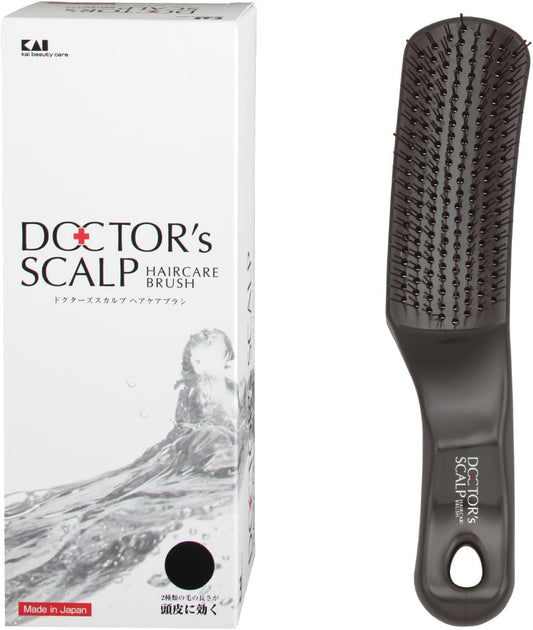 KAI Hair Brush Doctor's Scalp Care Brush Black Regular