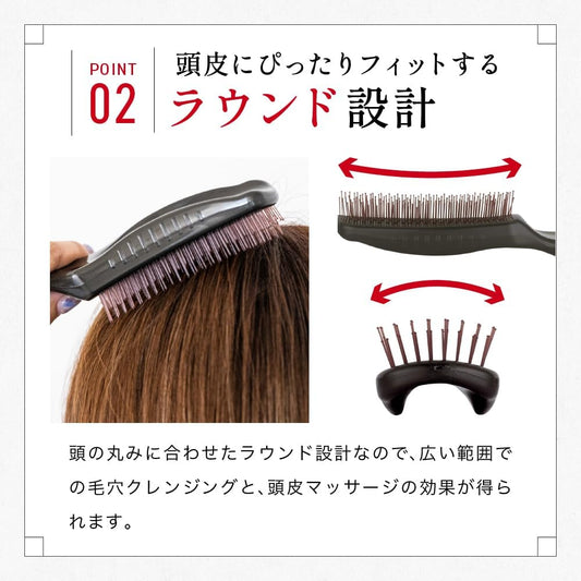 KAI Hair Brush Doctor's Scalp Care Brush Black Regular