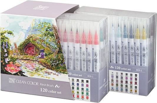 Kuretake Brush Pen Aqueous ZIG Clean Colour Real Brush Set of 120