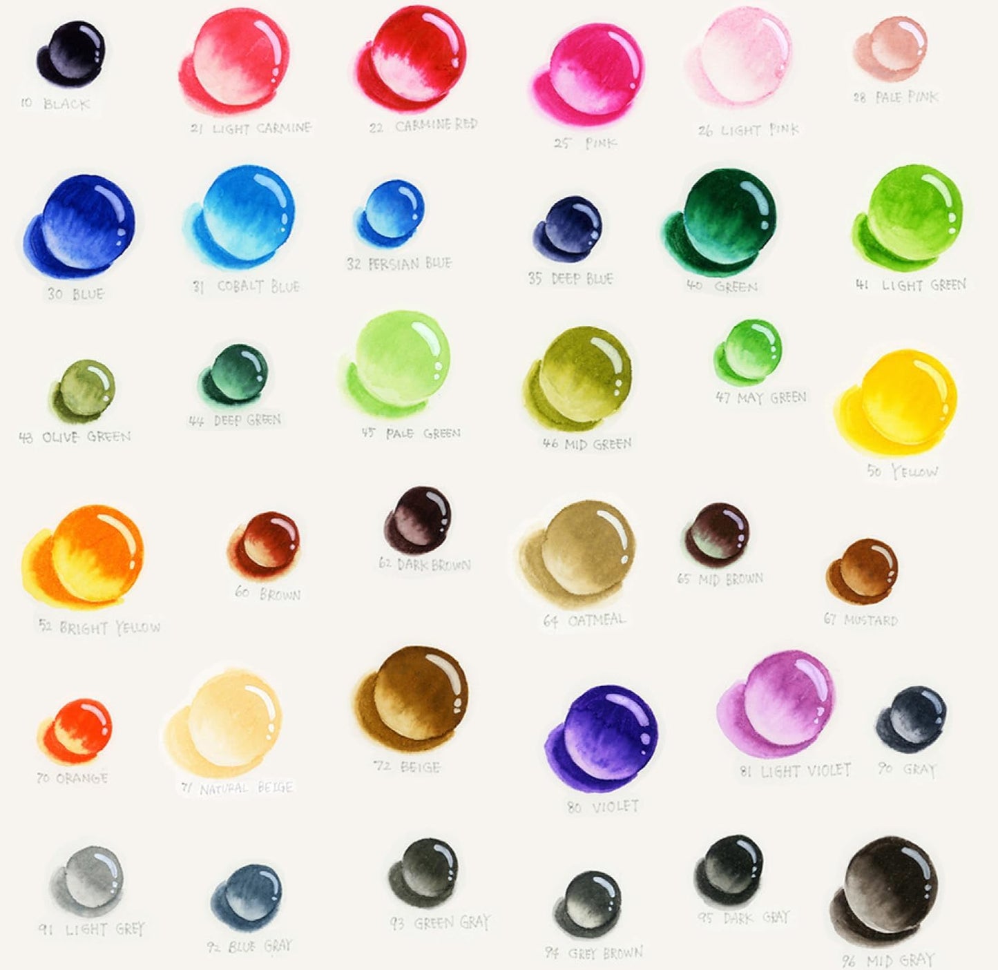 Kuretake Brush Pen Aqueous ZIG Clean Colour Real Brush Set of 36