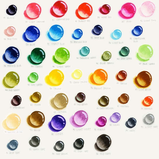 Kuretake Brush Pen Aqueous ZIG Clean Colour Real Brush Set of 48