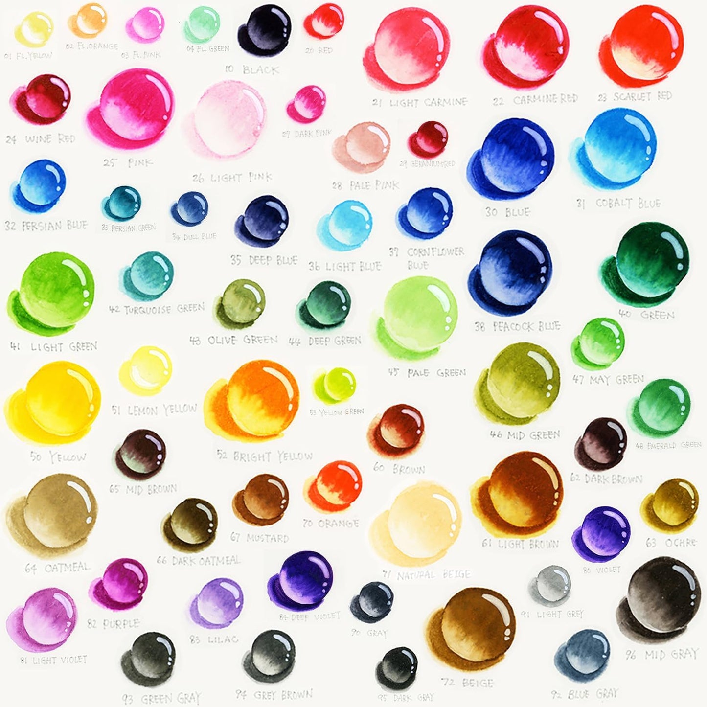 Kuretake Brush Pen Aqueous ZIG Clean Colour Real Brush Set of 60