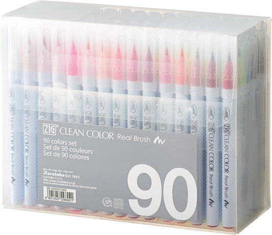 Kuretake Brush Pen Aqueous ZIG Clean Colour Real Brush Set of 90