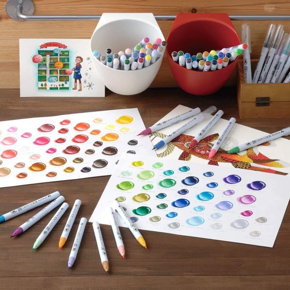 Kuretake Brush Pen Aqueous ZIG Clean Colour Real Brush Set of 90
