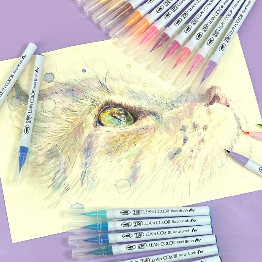 Kuretake Brush Pen Aqueous ZIG Clean Colour Real Brush Set of 90