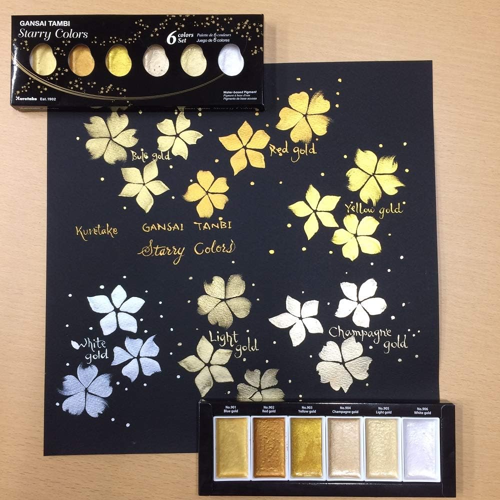 Kuretake Gansai Tambi Starry Colours Set of 6 Watercolour Paints