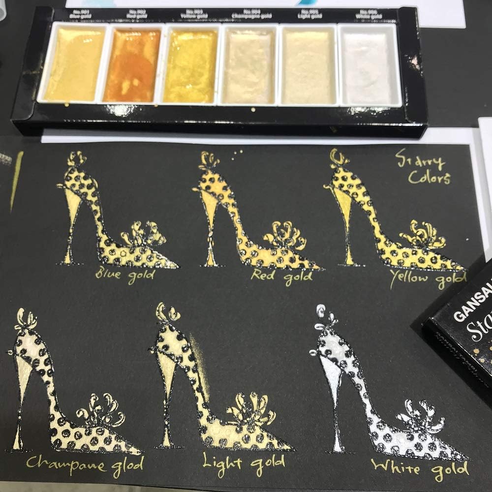Kuretake Gansai Tambi Starry Colours Set of 6 Watercolour Paints