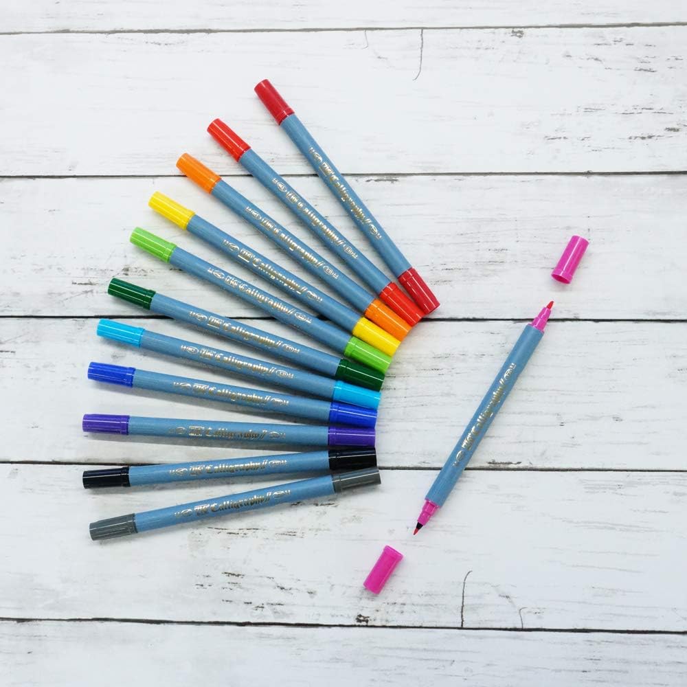 Kuretake Water-based Pen ZIG Calligraphy Beginners Set 12 Colors