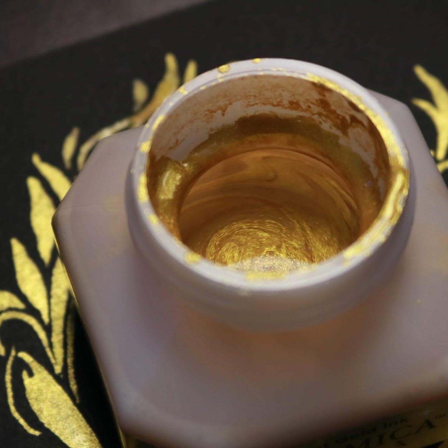 Japanese Calligraphy Gold Color Sumi Drawing Ink Shodo 60ml