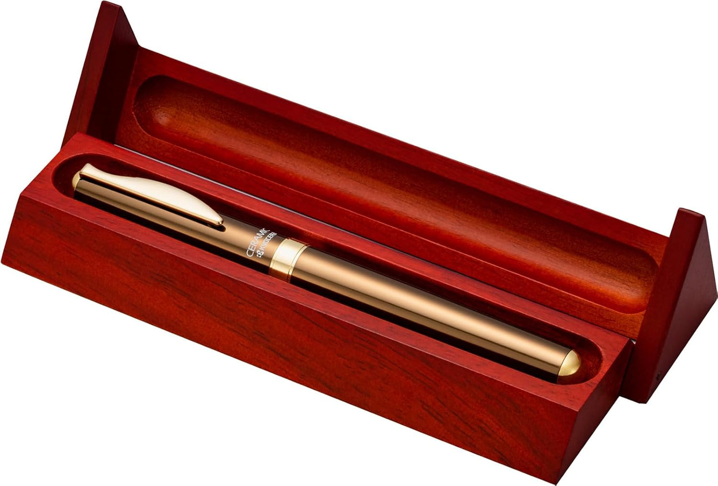Kyocera Ballpoint Pen Water-based Nib Ceramic Ball With Wooden Case KCB-2BR-AZ