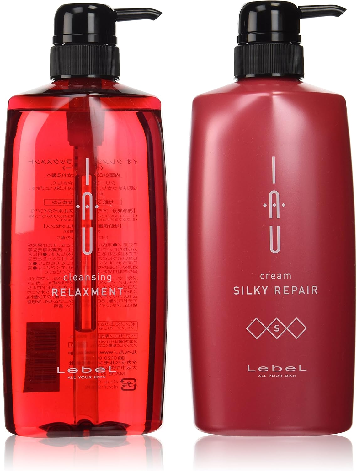 Lebel All Your Own IAU Hair Shampoo and Treatment Silky 600ml x 2