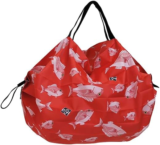 MARNA Shupatto Compact Bag Eco Bag Folding S size Red Sea Bream Shape