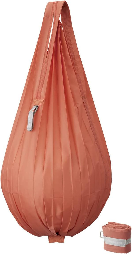 MARNA Shupatto Minimalist Folding Eco Bag Teardrop Shape Carrot Orange 12L