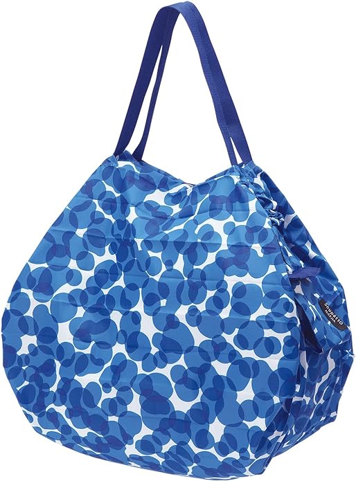 MARNA Shupatto Compact Bag Eco Bag Folding  L size Blue Dots 40L