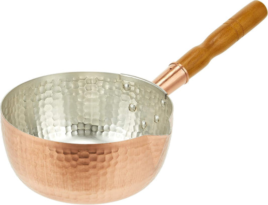 Maru Shin Copper Yukihira Pot Snow Flat 18cm 1.4 L