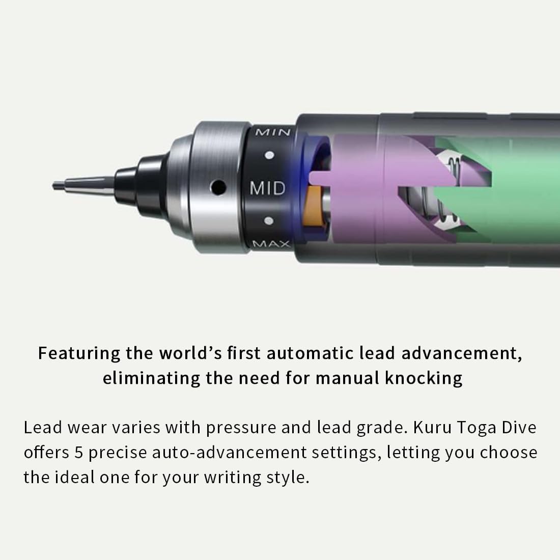 Mitsubishi Kuru Toga Uni Dive 0.5mm Mechanical Pencil M5-5000 Aurora Purple