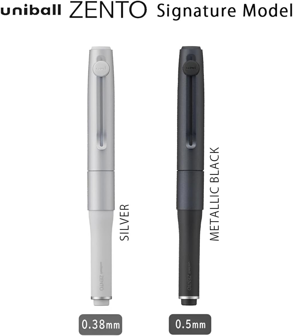 Mitsubishi Pen Uniball ZENTO Signature Model Silver 0.38mm Extra Fine Black Ink