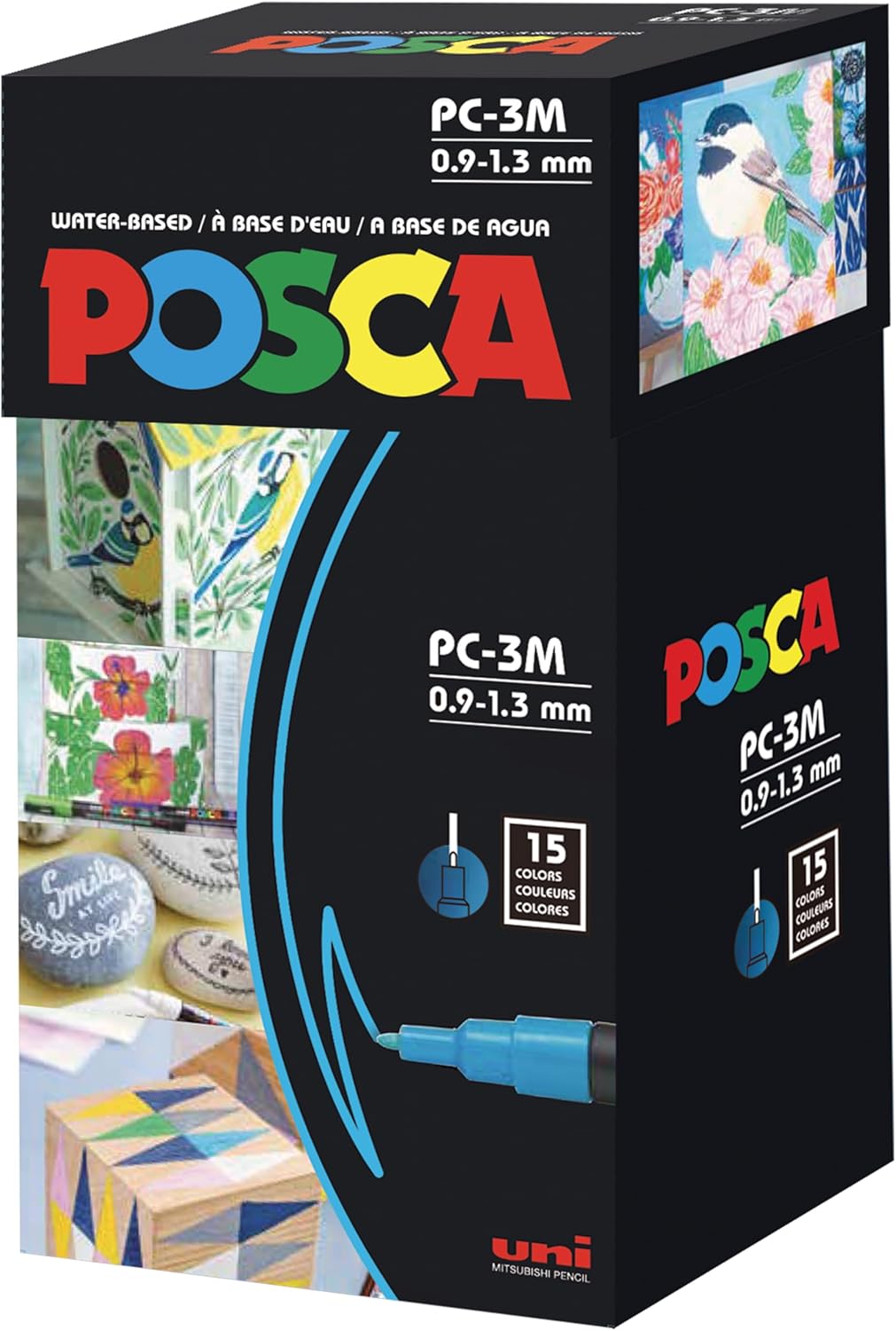 Mitsubishi Uni-Ball Uni POSCA Fine-Tip PC-3M Art 15 Paint Markers