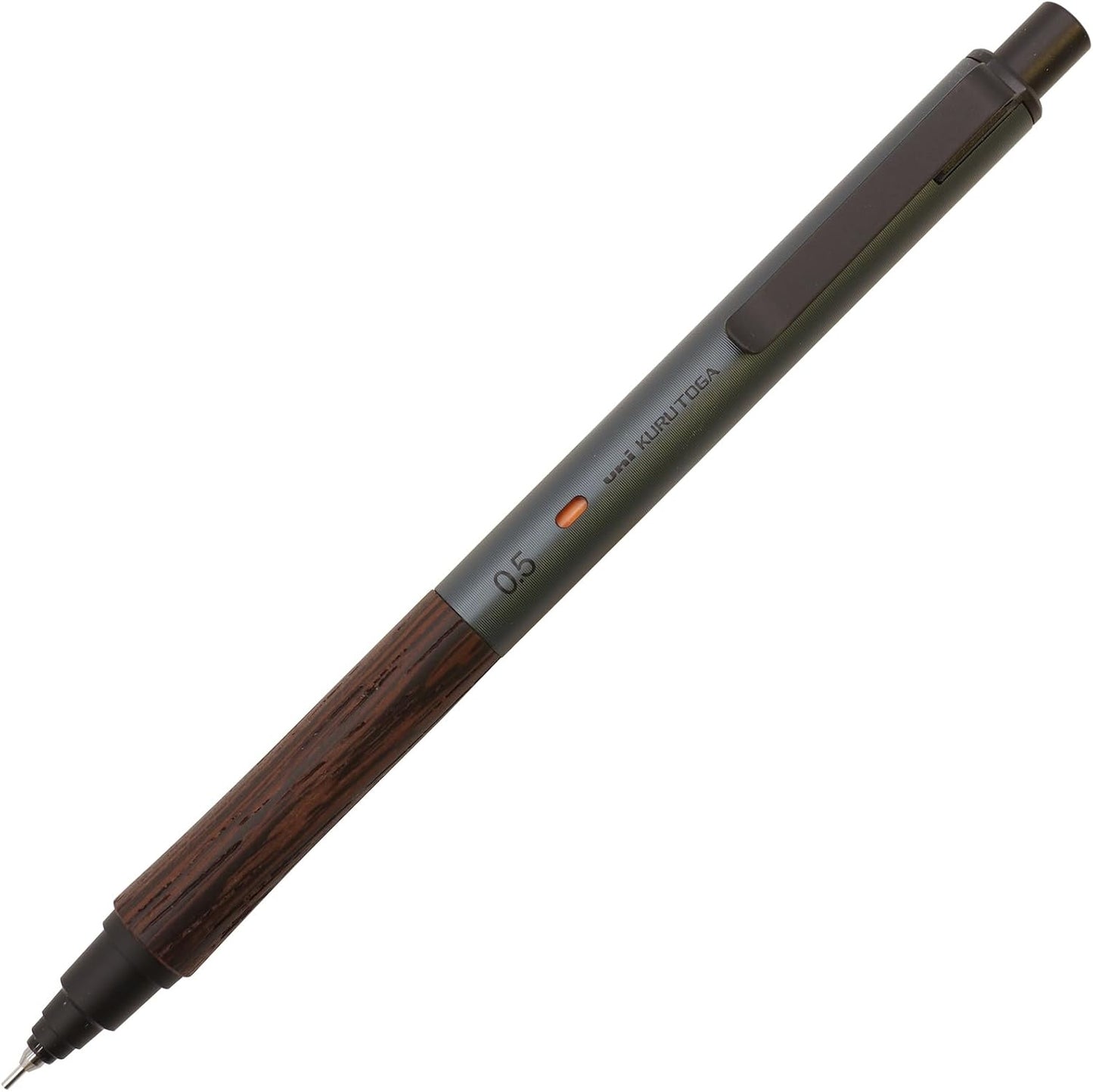 Mitsubishi Uni Kuru Toga Wood 0.5mm Mechanical Pencil Steel Grey M5-KW