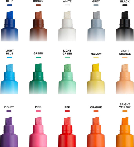 Mitsubishi Uni POSCA 15 Pens Washable Water-Based Double-sided Tip PC-8K15C