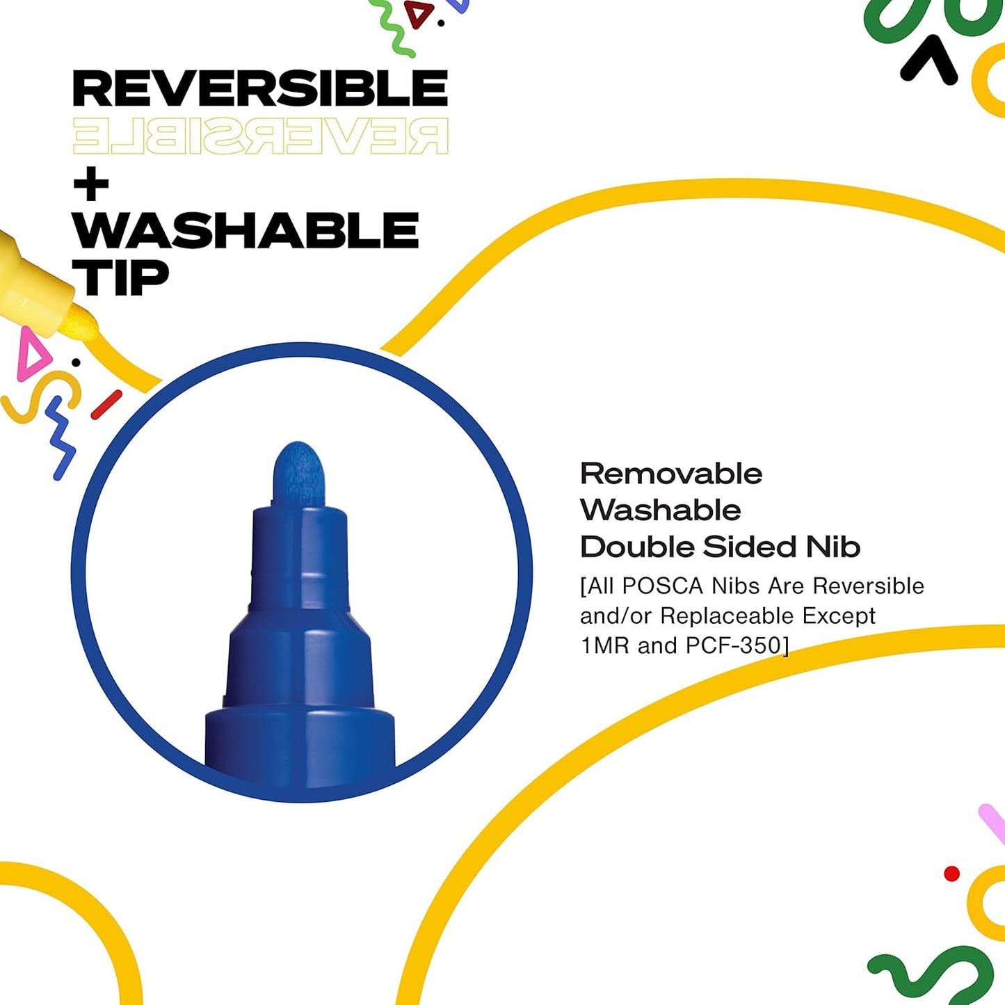 Mitsubishi Uni POSCA 15 Pens Washable Water-Based Double-sided Tip PC-8K15C