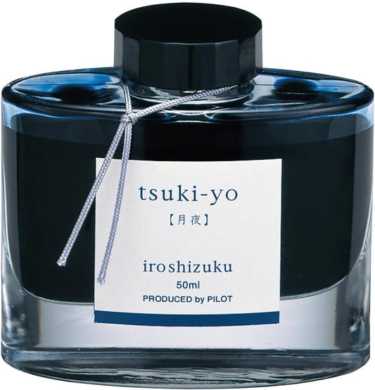 Pilot Iroshizuku INK-50-TY Fountain Pen Ink Tsuki-yo Moonlight Night Deep Blue-Black Ink 50 ml