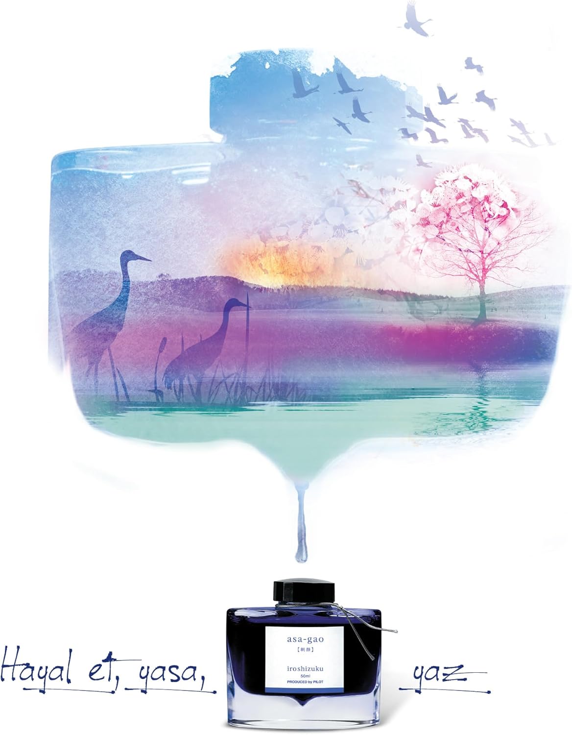 Pilot Iroshizuku INK-50-TY Fountain Pen Ink Tsuki-yo Moonlight Night Deep Blue-Black Ink 50 ml