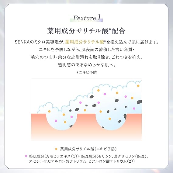 SENKA Premium Perfect Whip Clear Acne Exfoliating Beauty Foam 120g