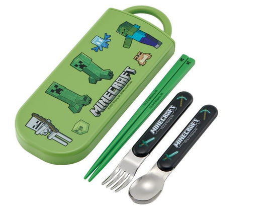 SKATER MINECRAFT Children Chopsticks, Cutlery & Case Set