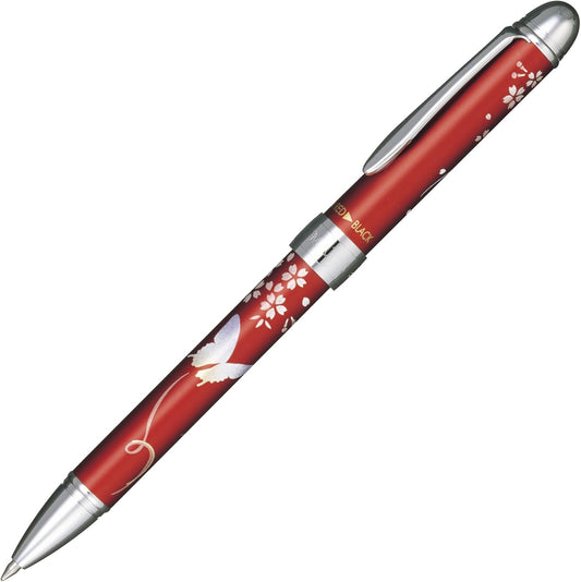 Sailor Multi-function 2-Colour Pen & Mechnical Pencil Cho Butterfly Red 16-0333-230