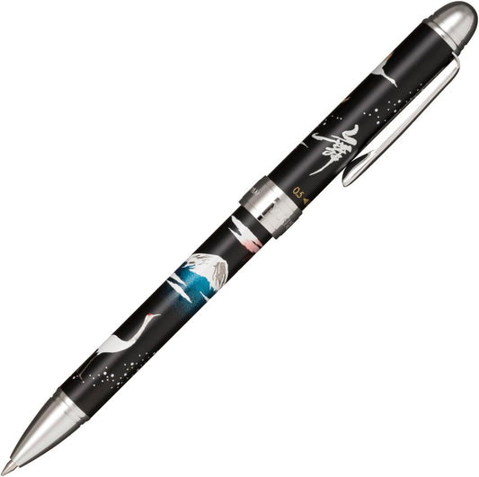 Sailor Multi-function Pen Mechanical Pencil Yumi Makie Mt. Fuji Winter Crane Black 16-0348-220