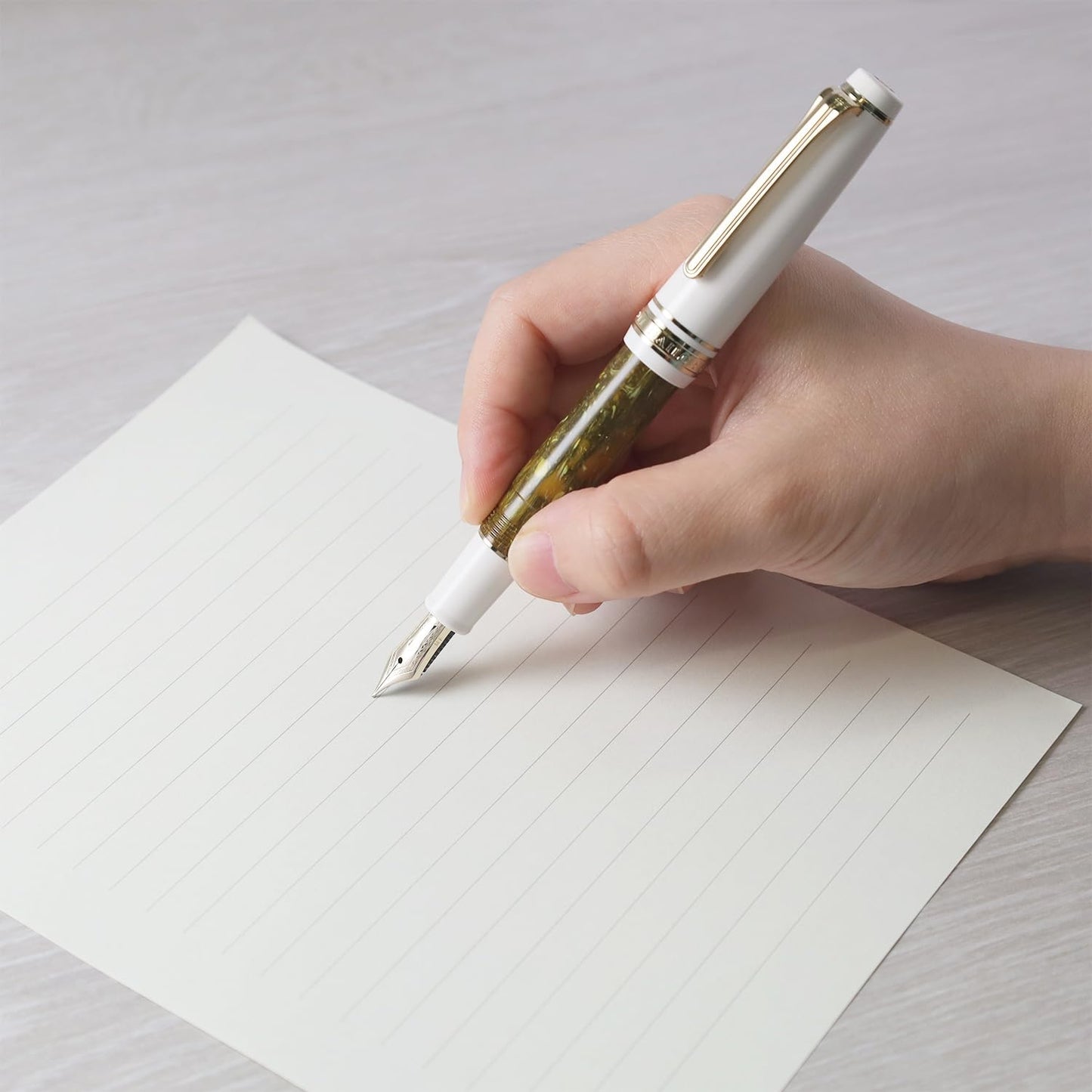 Sailor Professional Gear Slim Mini Rencontre Fountain Pen Medium Fine 14K Nib L'Hélianthe Sunflower 11-2231-370