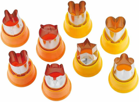 Shimomura Stainless Steel Bento Veggie Cookie Cutter Set 8-Pieces