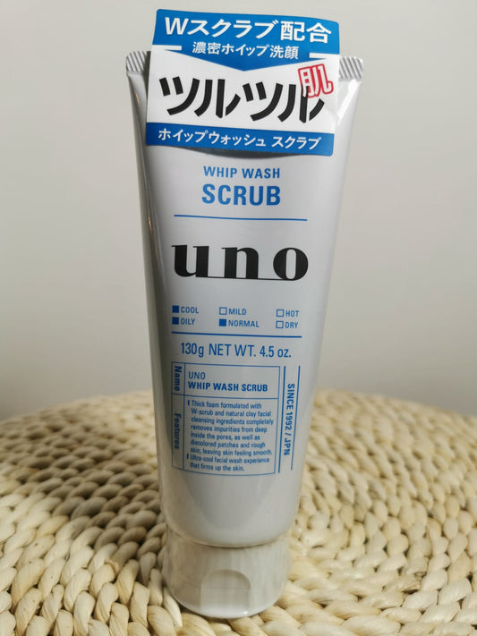 MEN Skincare UNO Whip Wash Scrub Men’s Face Wash - Blue 130g