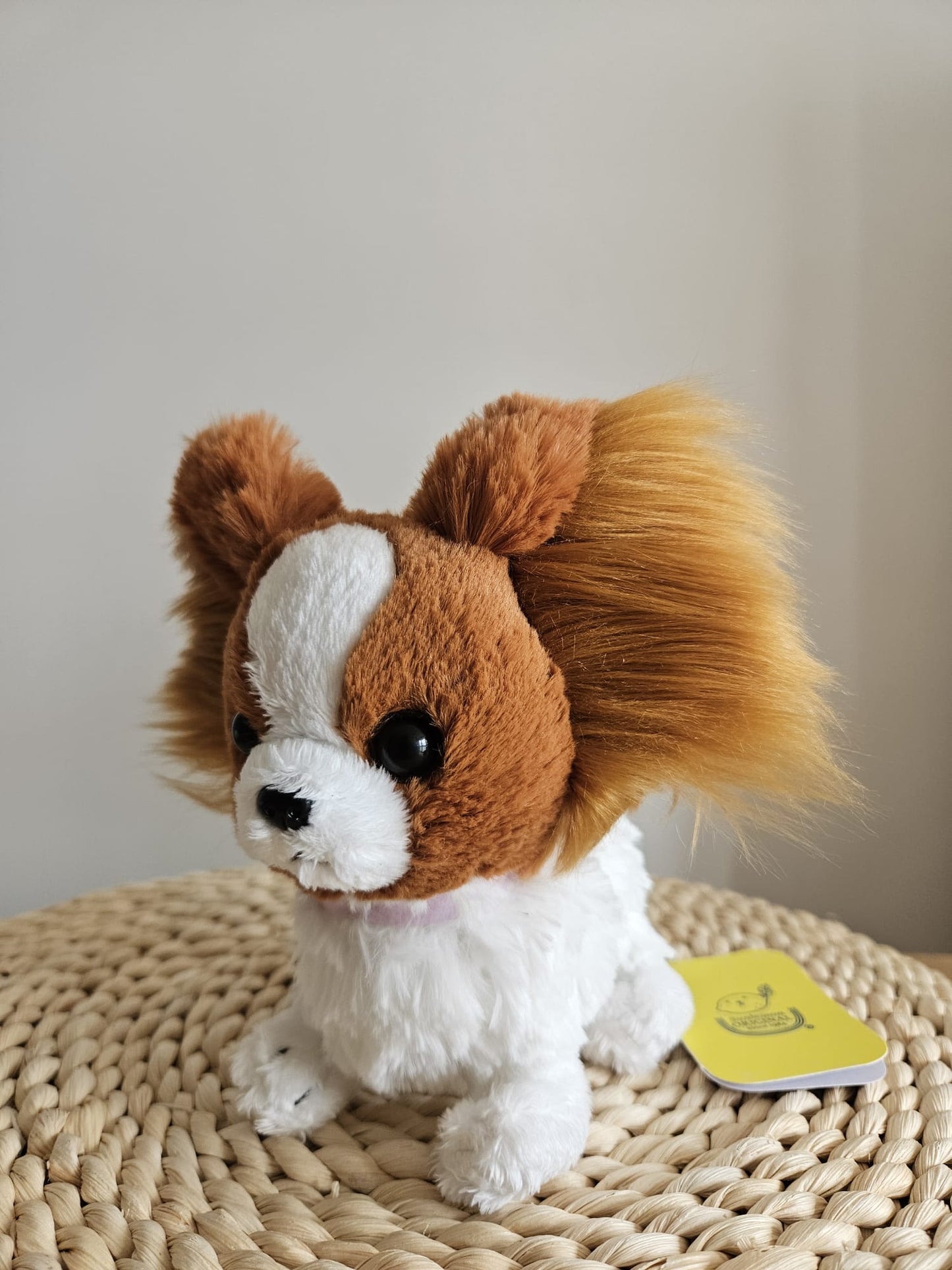 Sun Lemon Adorable stuffed Toy Papillon White & Brown Small