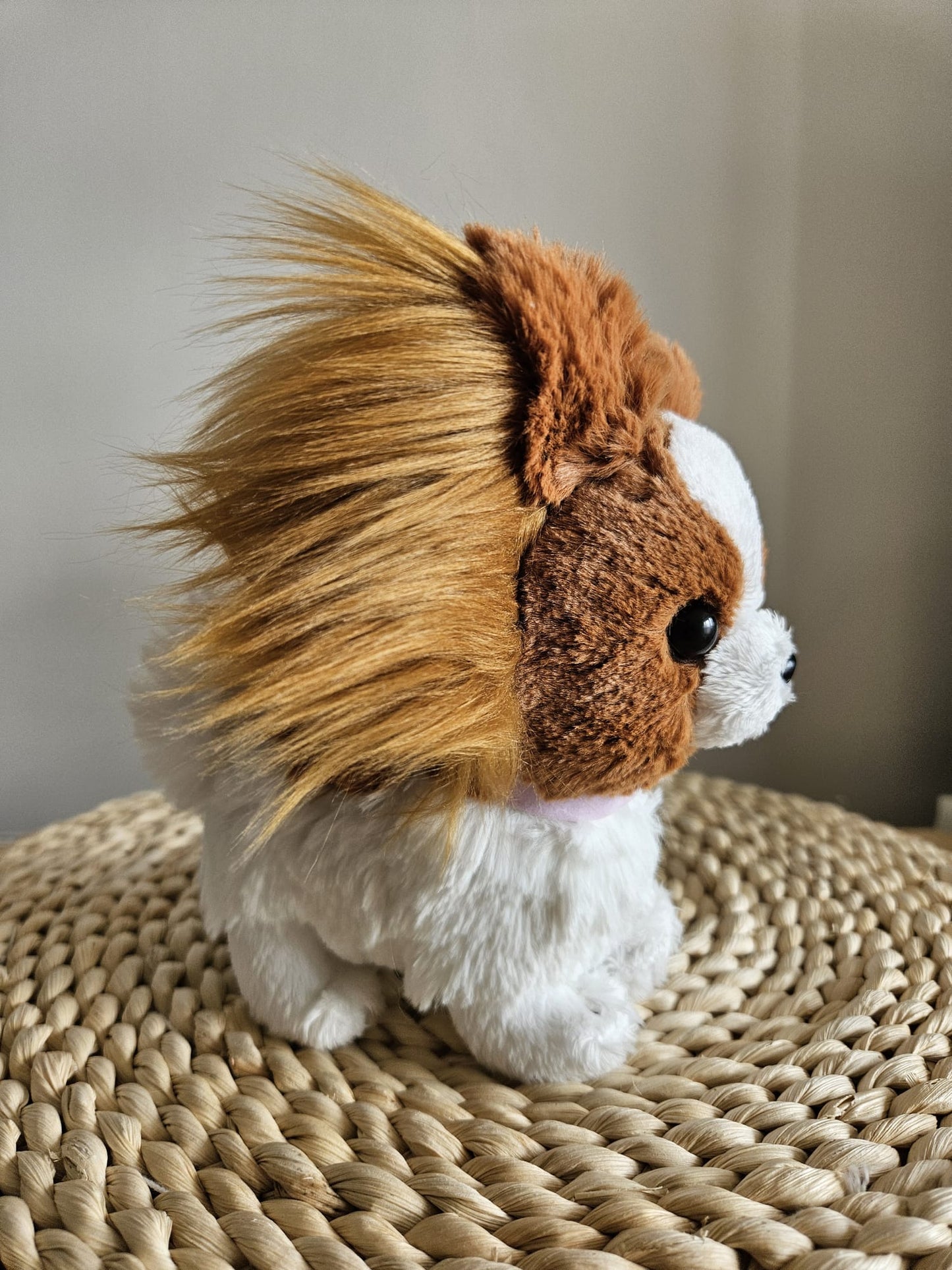 Sun Lemon Adorable stuffed Toy Papillon White & Brown Small